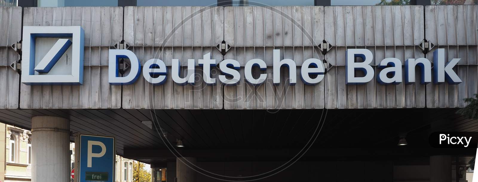 Aachen, Germany - Circa August 2019: Deutsche Bank Sign