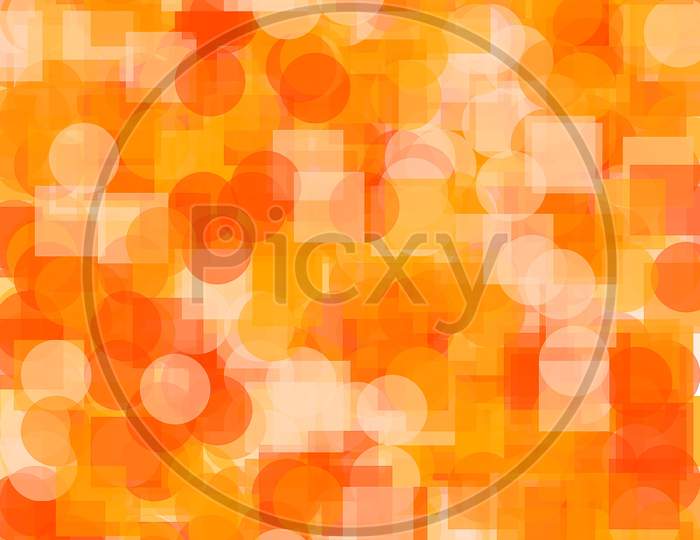 Abstract Orange Circles Squares Illustration Background