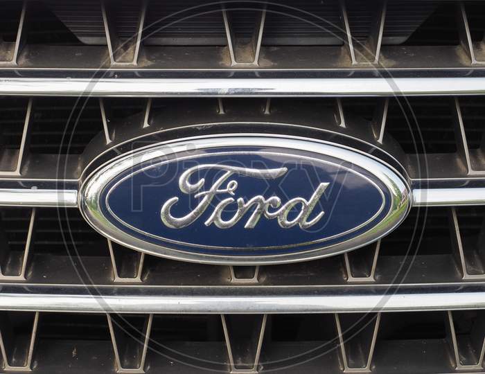 Detroit, Usa - Circa August 2019: Ford Sign
