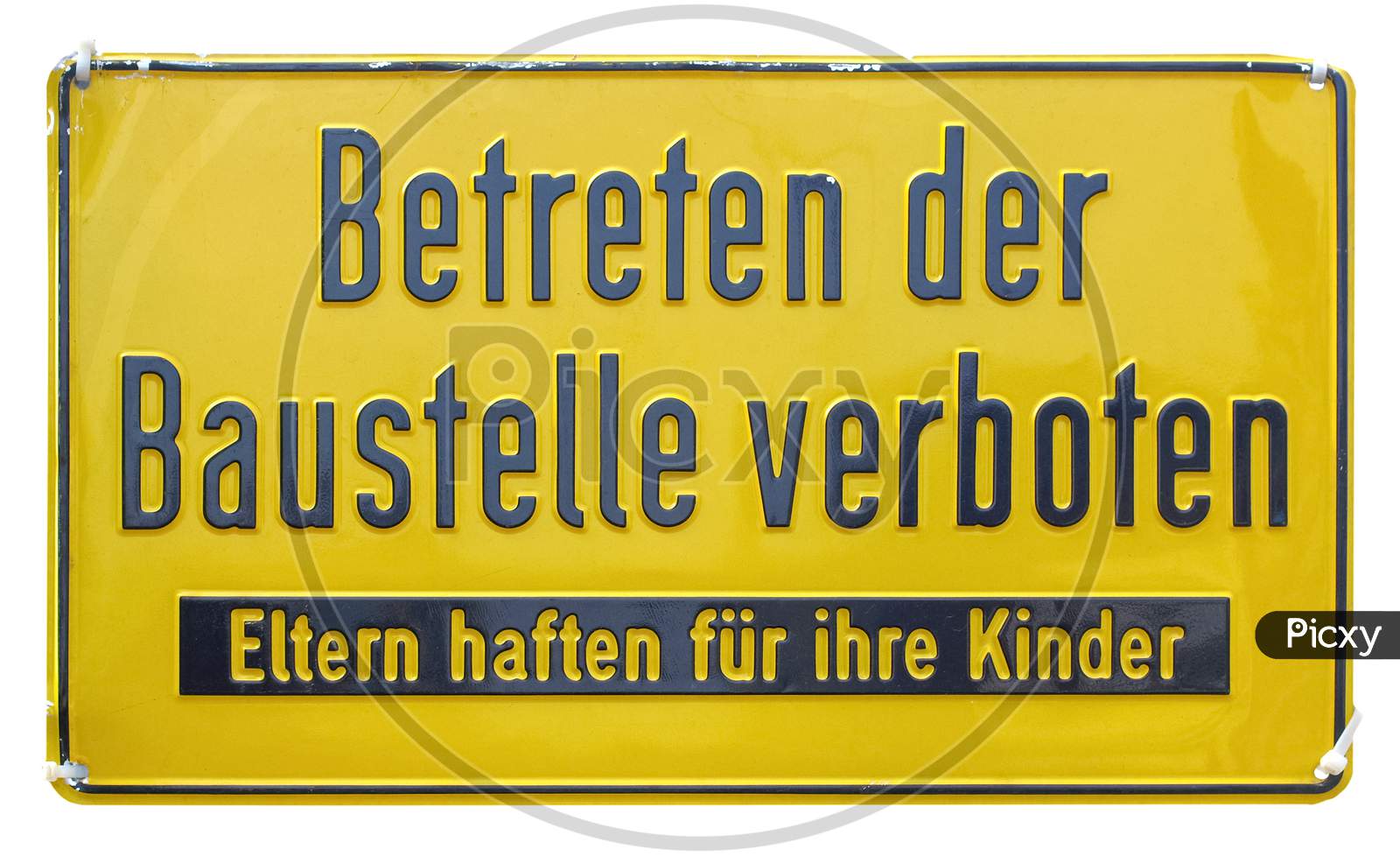 German Sign Isolated Over White. Trespassing Forbidden.