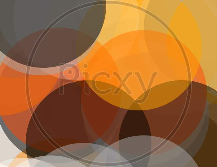 Abstract Grey Orange Circles Illustration Background