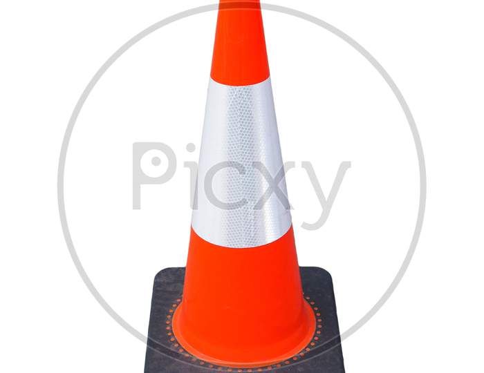 Traffic Cone Sign Isolated Over White