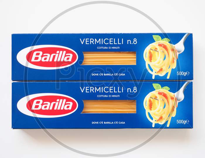 Parma, Italy - Circa August 2019: Barilla Logo On A Packet Of Pasta
