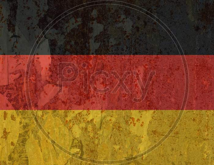 German Flag Of Germany, Texturised Background