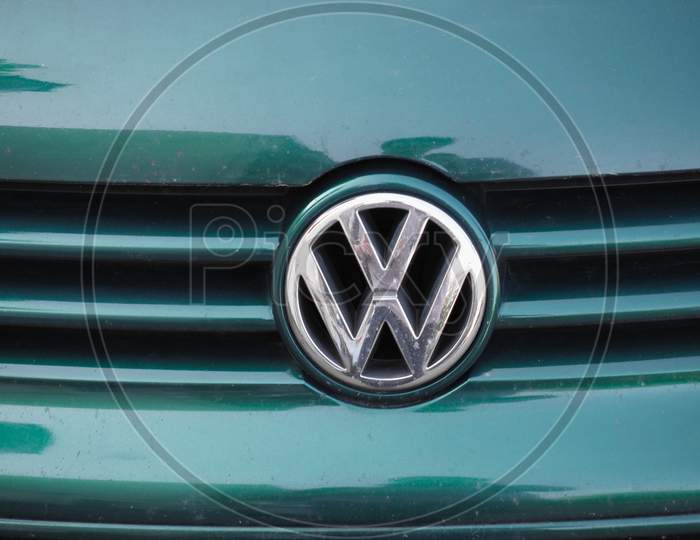 Wolfsburg, Germany - Circa August 2019: Volkswagen Sign