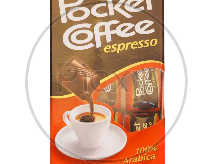 Alba, Italy - December 15, 2014: Ferrero Pocket Coffee Espresso