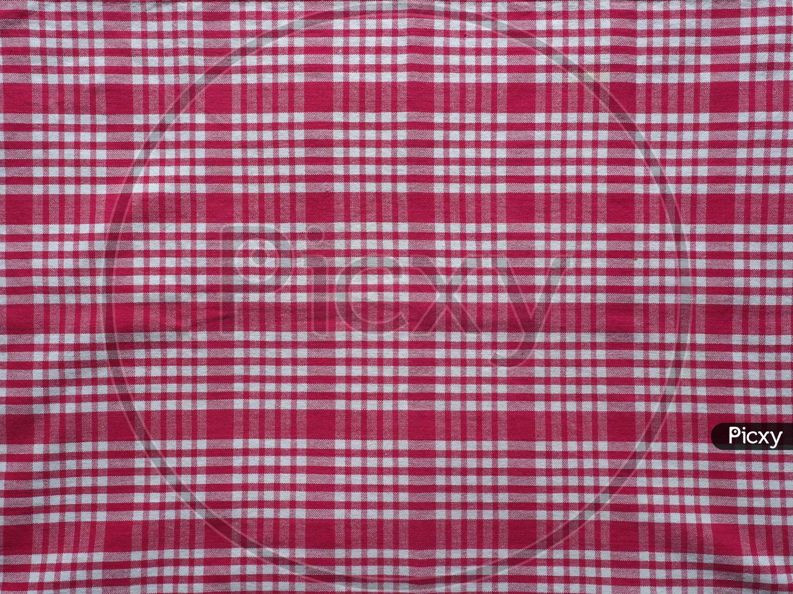 Chequered Red Fabric Texture Background