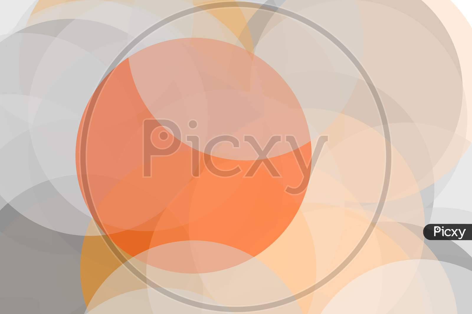 Abstract Grey Orange Circles Illustration Background