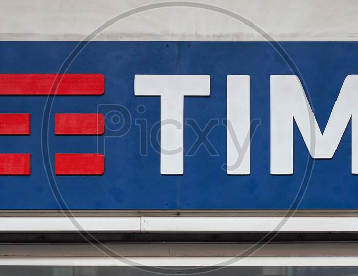 Turin, Italy - Circa October 2019: Tim (Telecom Italia Mobile) Sign