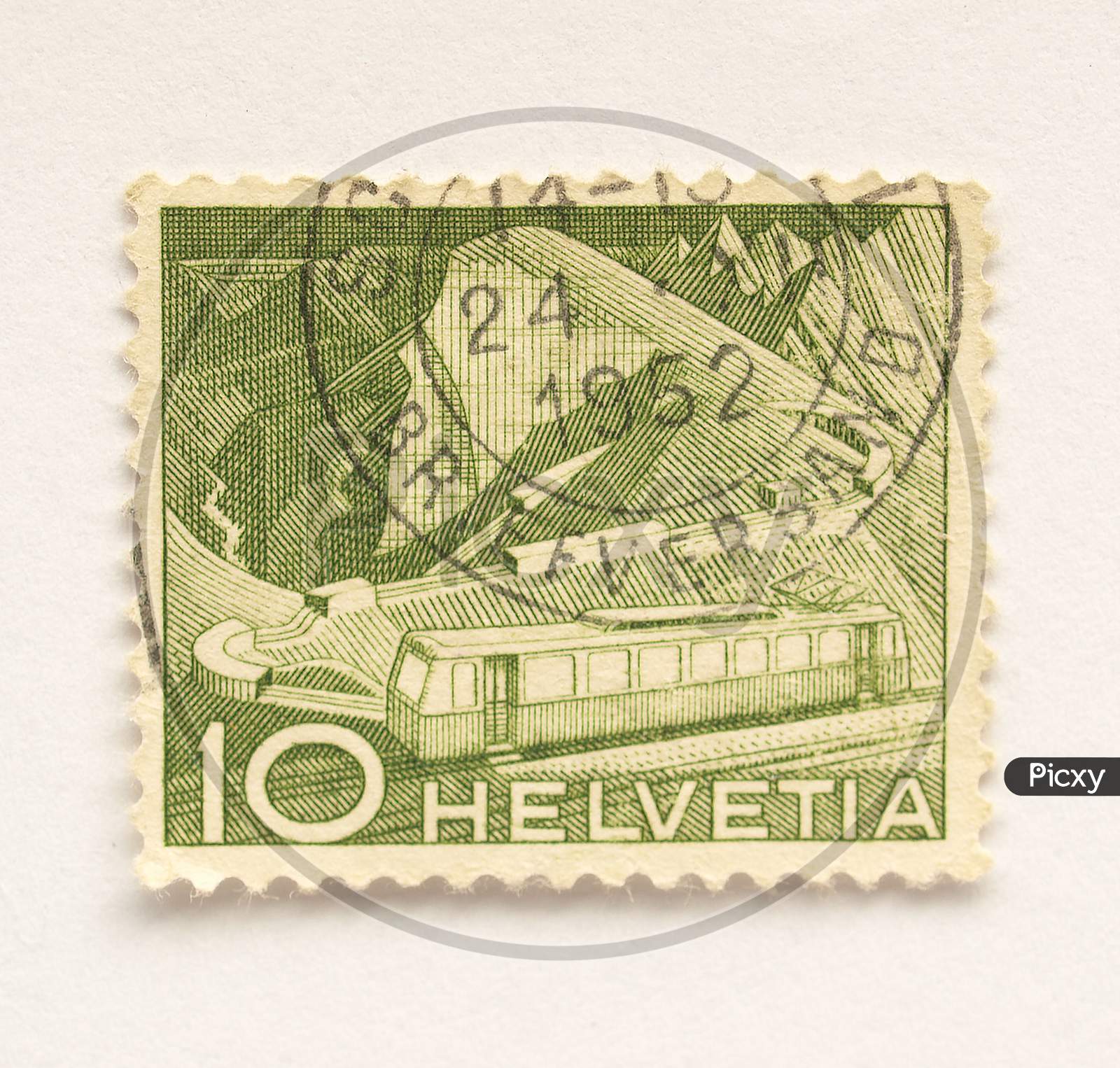 Switzerland, Circa 1952: Stamp, Switzerland, Circa 1952