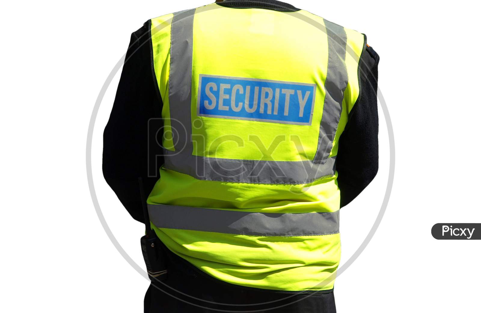 Security Staff Member Isolated Over White