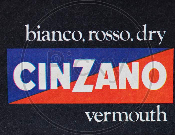 Turin, Italy - Circa August 2019: Cinzano Vermouth Sign