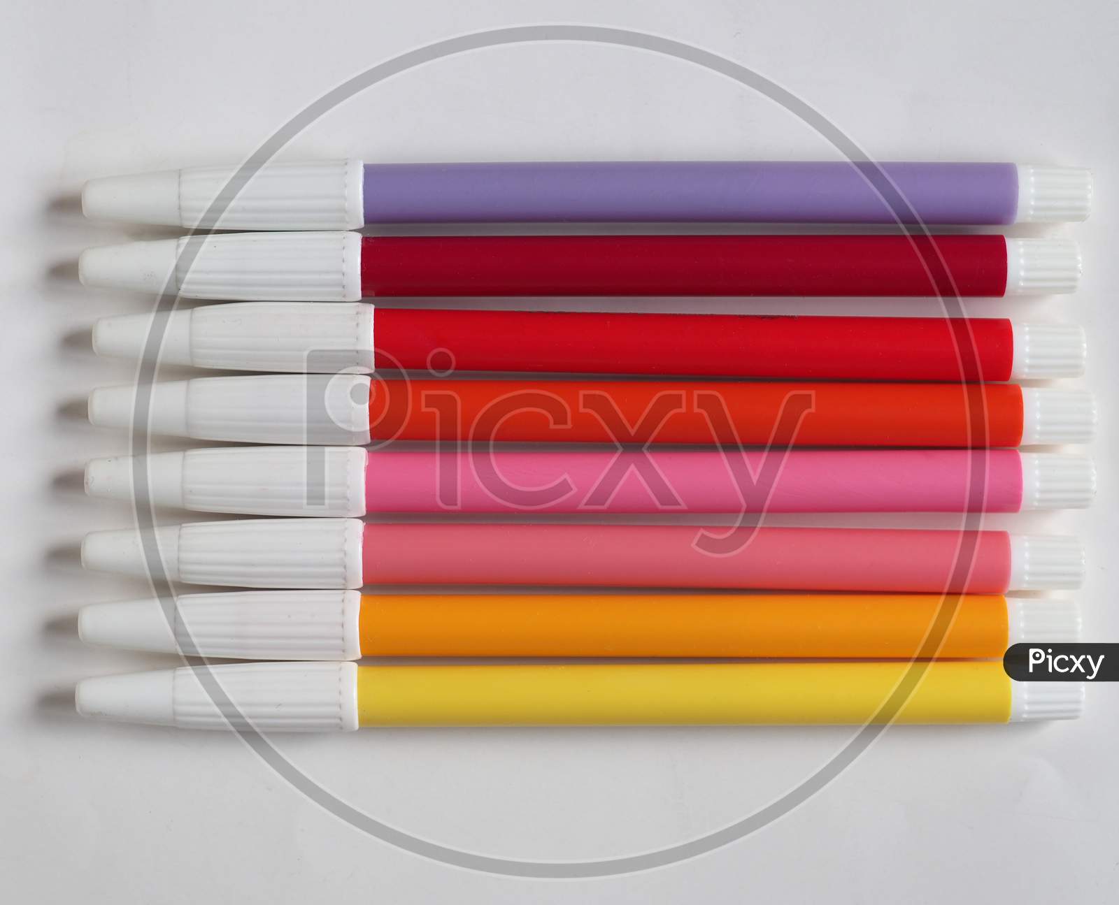 Purple Red Pink And Yellow Felt Tip Pen