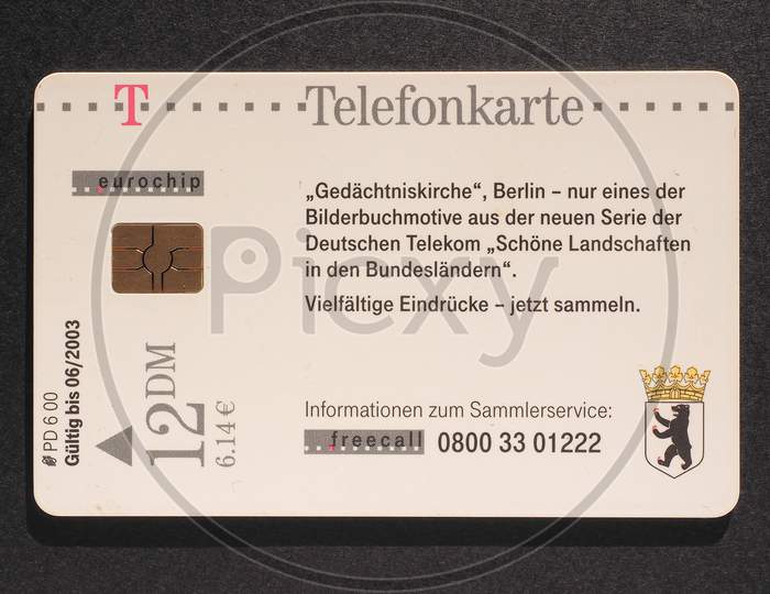 Berlin, Germany - January 6, 2015: German Telephone Card