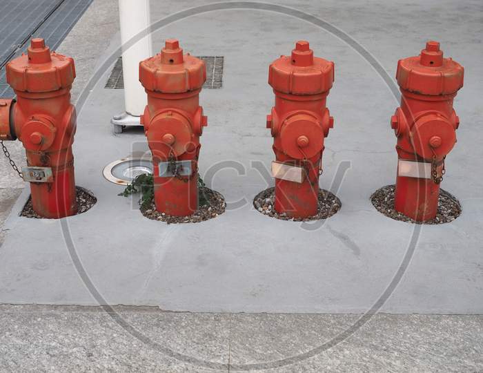 Many Fire Hydrants