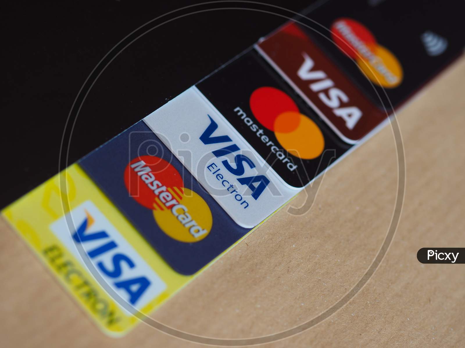 London, Uk - Circa February 2018: Many Visa And Mastercard Credit Cards