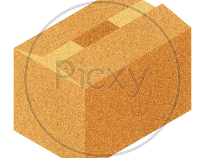 Brown Corrugated Cardboard Box Isolated Over White