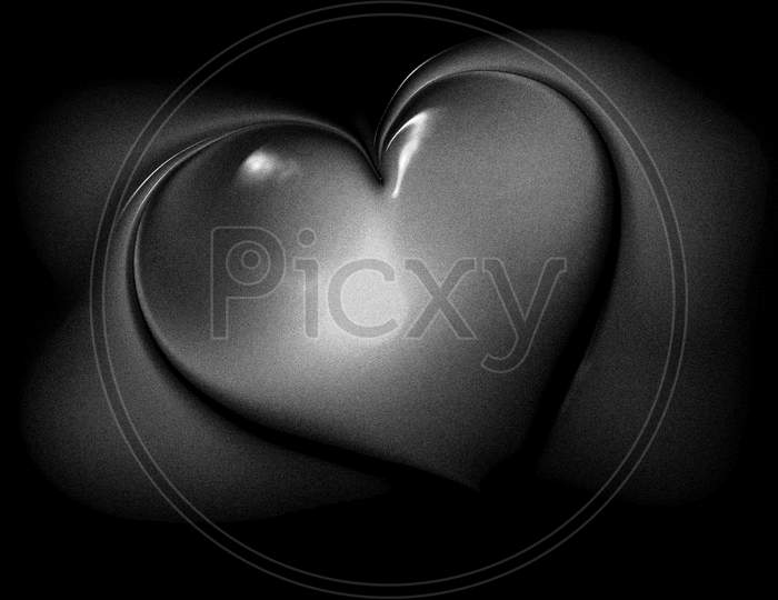Abstract heart with 3d effect and lighting