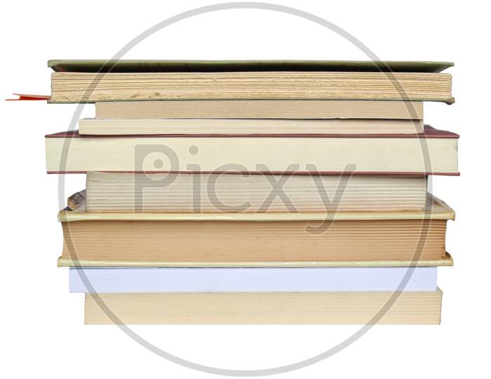 Pile Of Books Isolated Over White
