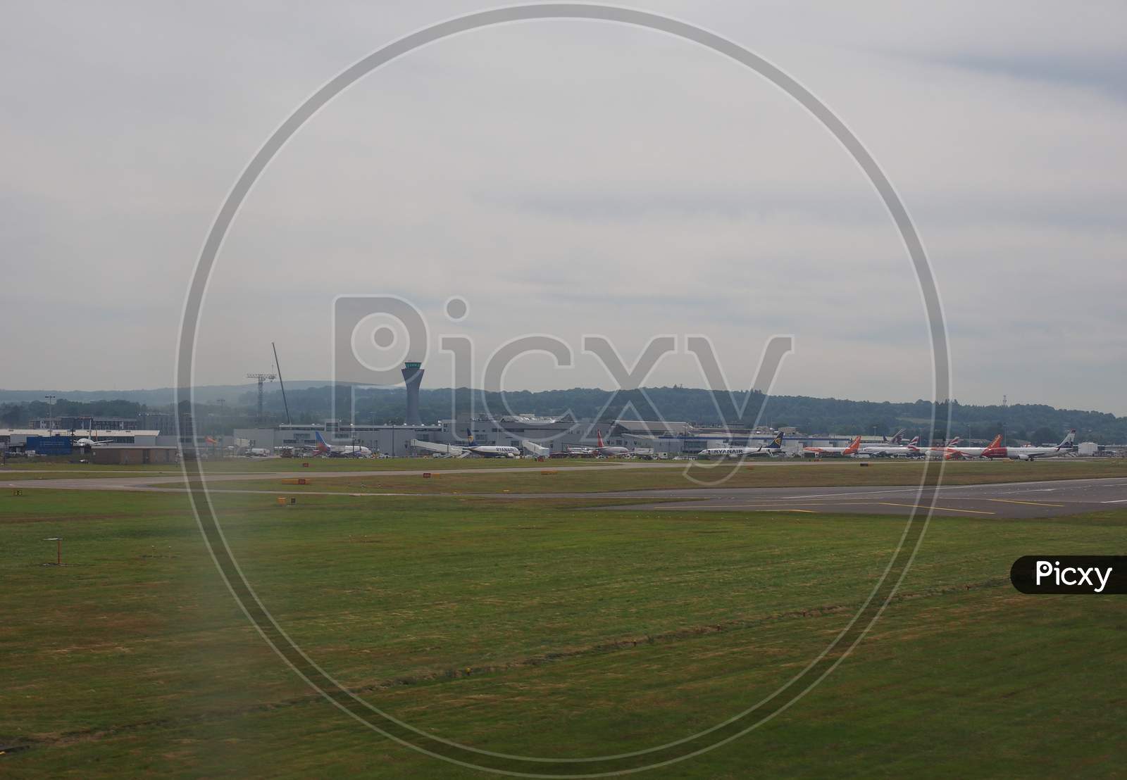 Edinburgh, Uk - Circa June 2018: Edinburgh Airport Runway