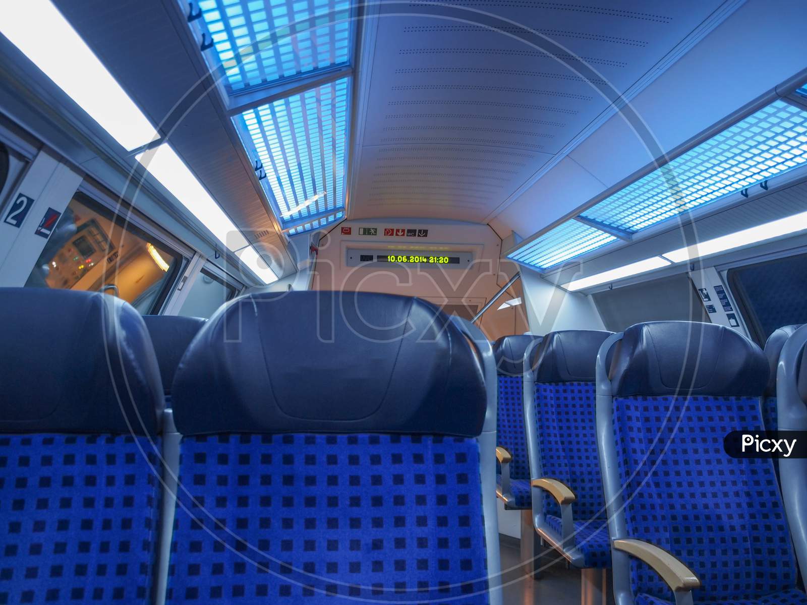 Dresden, Germany - June 10, 2014: Regional Train Interior In Saxony Germany Europe