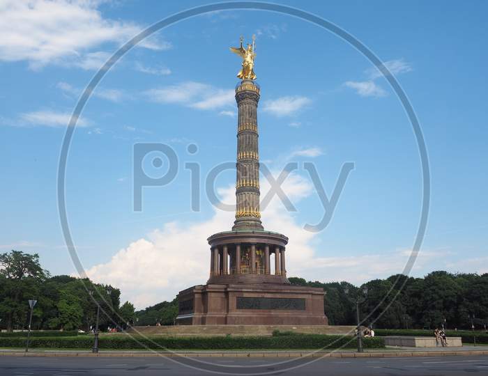 Berlin, Germany - Circa June 2016: Angel Statue Aka Siegessaeule (Meaning Victory Column) In Tiergarten Park