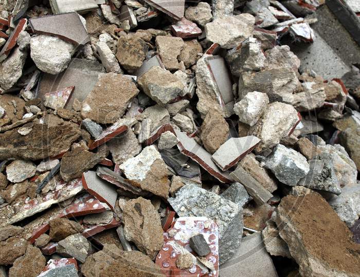 Rubble From Demolished Building