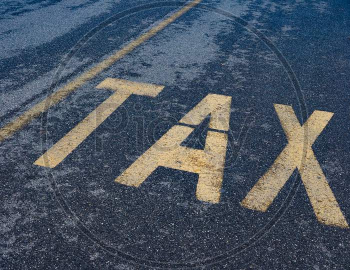 Tax Sign On Tarmac