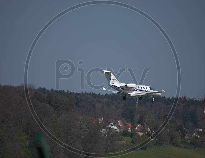 Cessna 525 Citation Jet M2 Approaching The Airport Zurich In Switzerland 24.4.2021