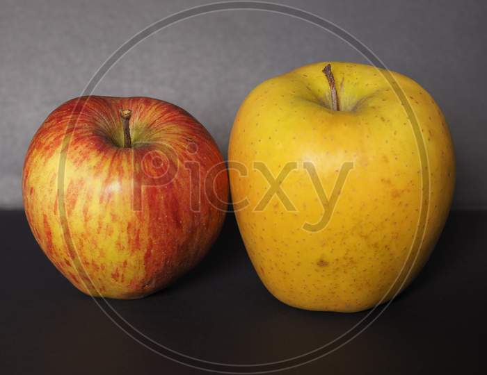 Yellow And Red Apple Fruit Food
