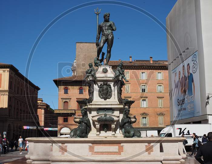 Bologna, Italy - Circa September 2018: Fontana Del Nettuno (Meaning Neptun Fountain)