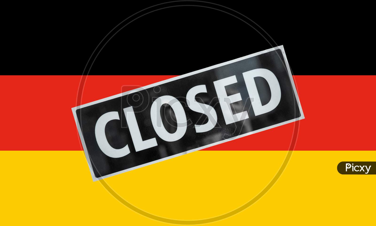 Image of German Flag Of Germany With Closed Sign JU654708 Picxy