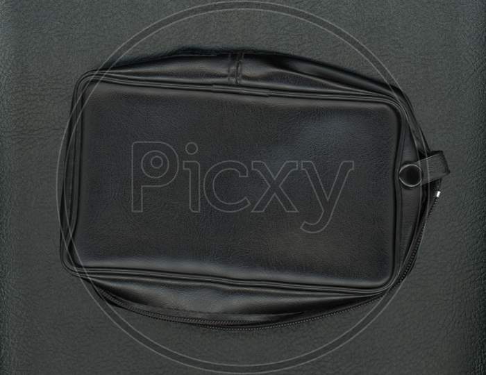 Black Leatherette Texture Bag