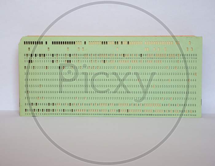 Image Of Green Punched Card For Programming-PY895976-Picxy