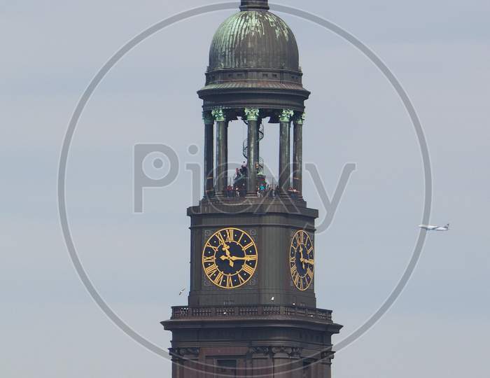 Hamburg, Germany - Circa May 2017: Hauptkirche Sankt Michaelis (St Michael Church) Steeple