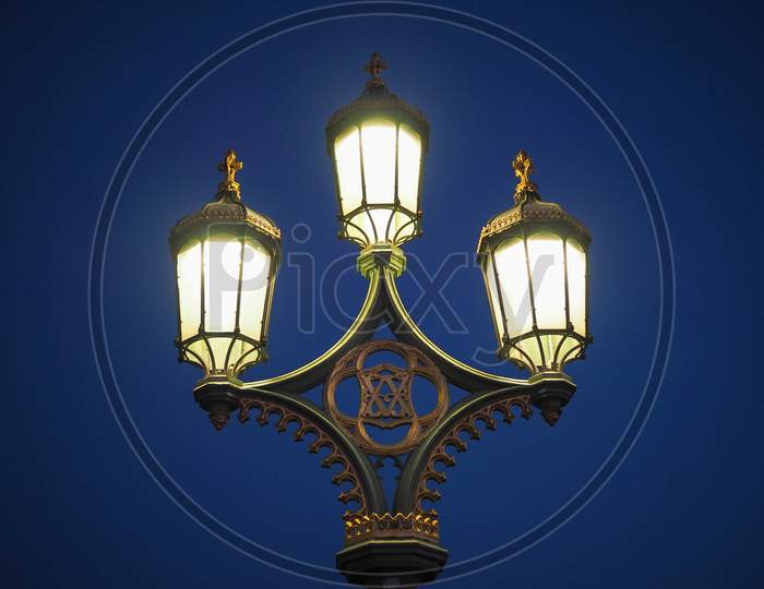 Lit Street Lamp