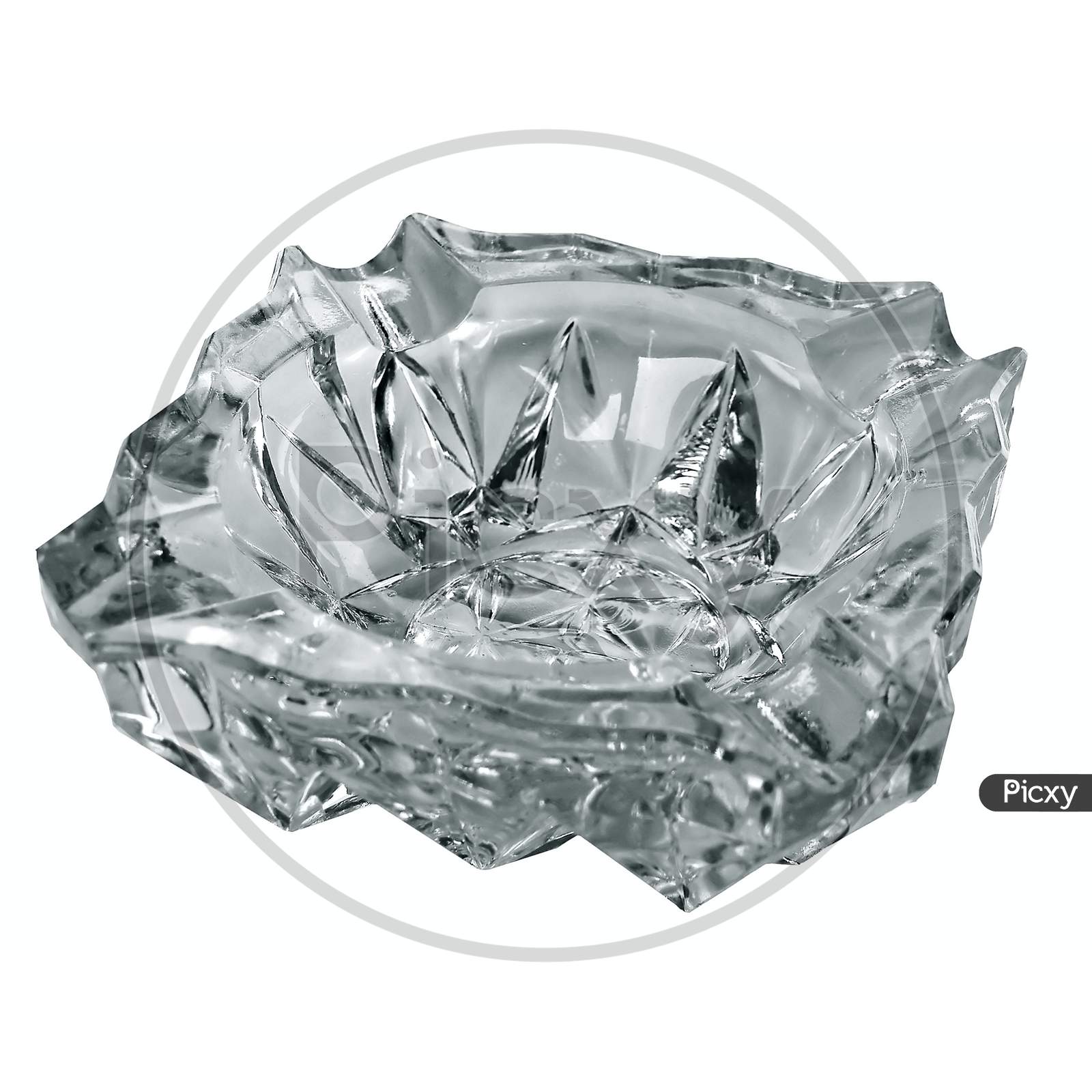 Glass Ashtray Isolated Over White