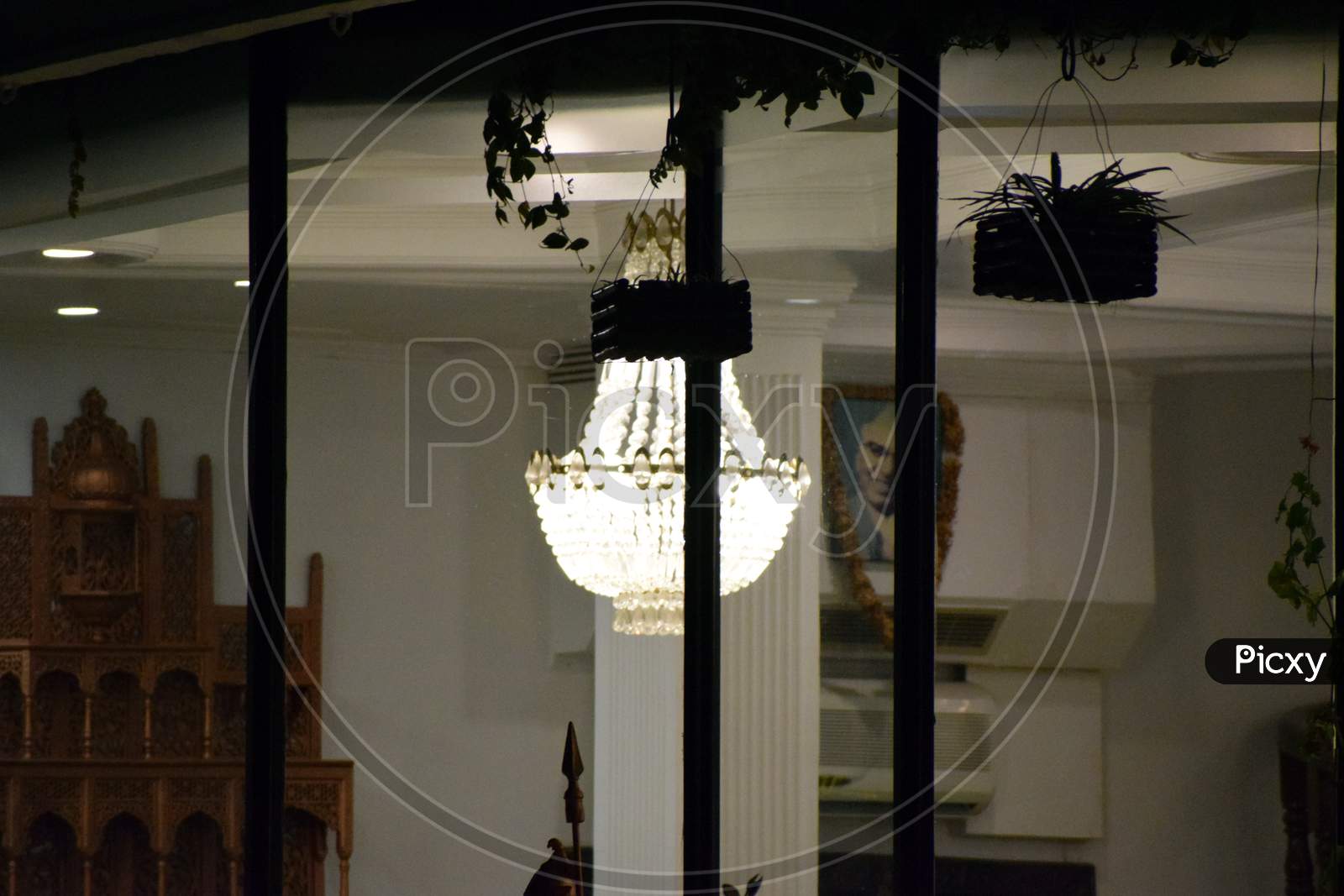 Beautiful Picture Of Light Lamp On Hotel, Selective Focus On Subject
