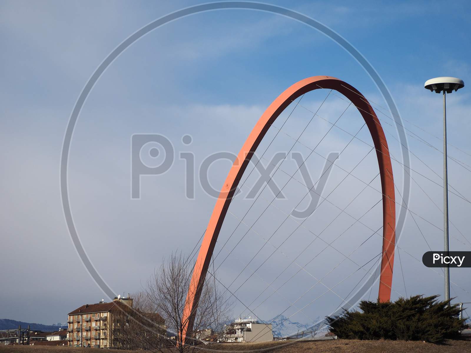 Image of Turin, Italy - Circa January 2018: Arco Olimpico (Meaning Olympic  Arch) Pedestrian Bridge-HL517599-Picxy