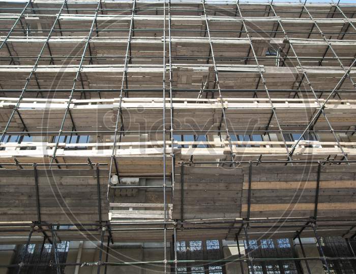 Scaffolding In Building Site