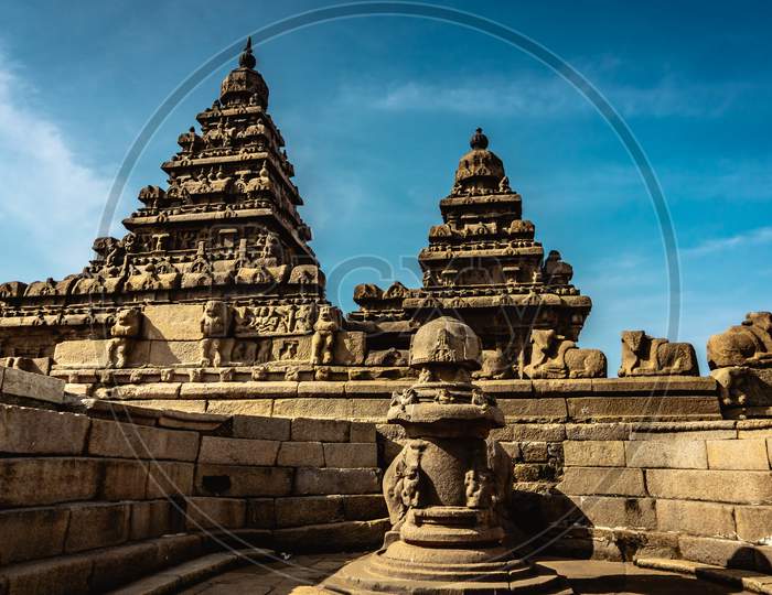 Shore temple built by Pallavas is UNESCO`s World Heritage Site located at Mamallapuram or Mahabalipuram in Tamil Nadu, South India.