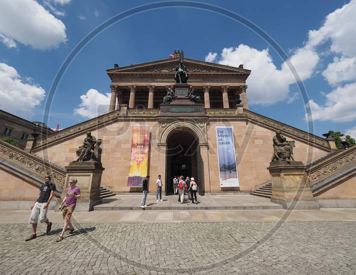 Berlin, Germany - Circa June 2016: The Alte Nationalgalerie (Meaning Old National Gallery) In The Museumsinsel (Meaning Museums Island)
