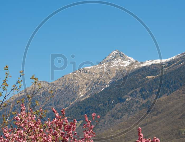 View Of The Pizzo Claro (Also Known As Visagno Mountain) Mountain