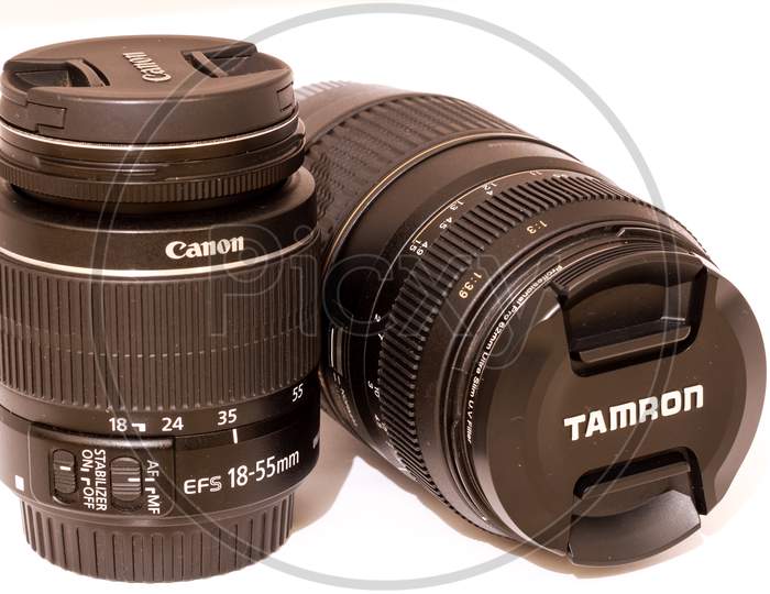Canon EF-S 18-55mm And Tamron Telephoto 70-300mm Zoom Lens