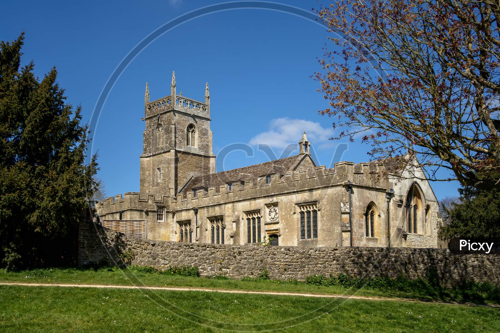 Swindon, Wiltshire, Uk -April 25 : View Of St Marys Church In Lydiard Park Near Swindon Wiltshire On April 25, 2021