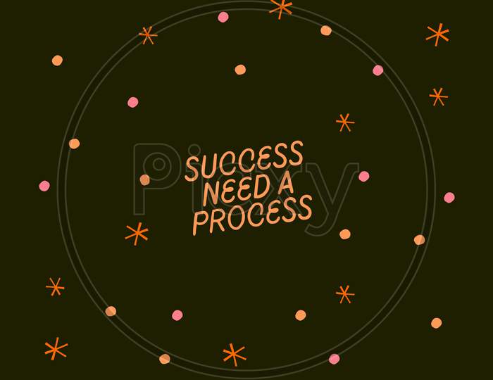 Colorful Dots Organic Typography Desktop Wallpaper Success Need A Process (Motivational Poster)