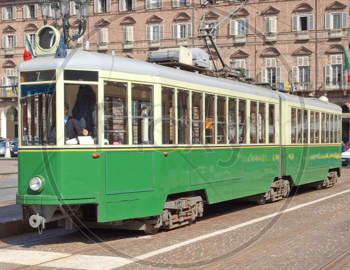 Old Tram In Turin
