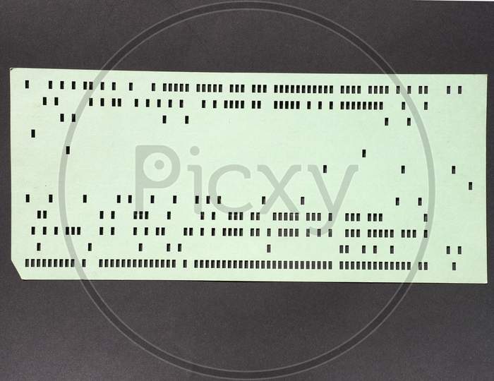 Green Punched Card For Programming