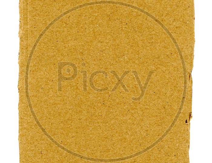 Brown Corrugated Cardboard Texture Background Isolated Over White