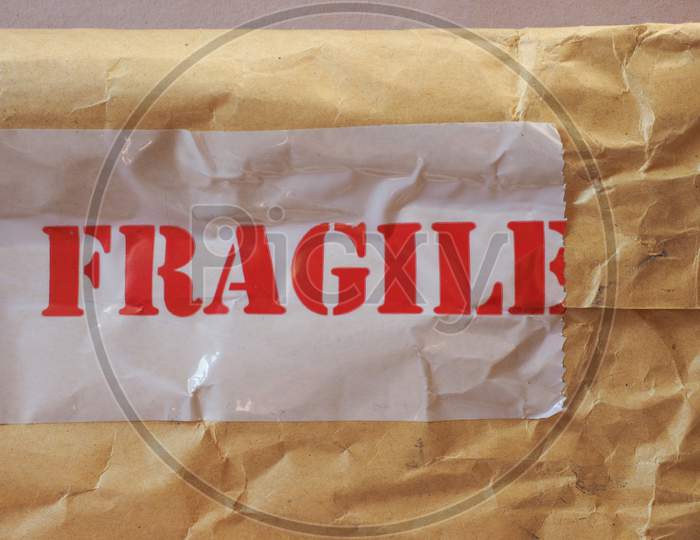 Fragile Label On Packet